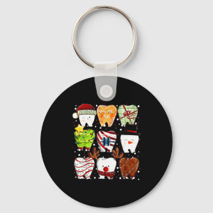 Cute Christmas Teeth Funny Christmas Dentist Denta Key Ring