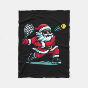 Cute Christmas Tennis Player Santa Xmas Boys Girls Fleece Blanket
