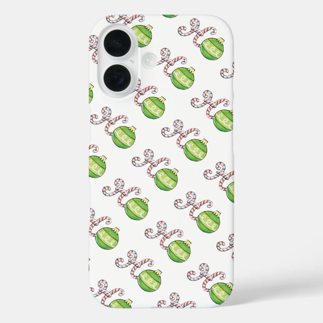 Cute Christmas Text, Ho in Candy Canes Ornaments Case-Mate iPhone Case (Back)