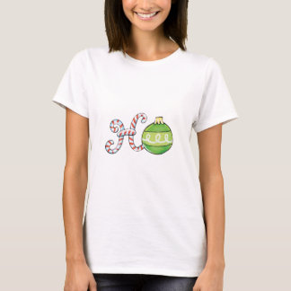 Cute Christmas Text, Ho in Candy Canes Ornaments T-Shirt