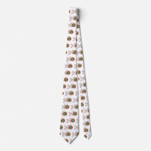 Cute Christmas Text, Ho in Candy Canes Ornaments Tie