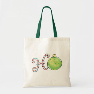Cute Christmas Text, Ho in Candy Canes Ornaments Tote Bag