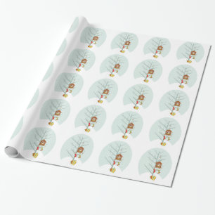 Cute Christmas Theme Scene Wrapping Paper