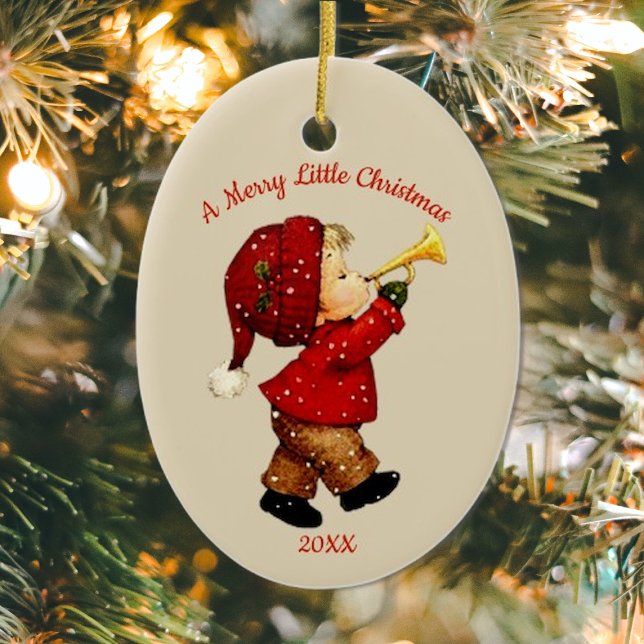 Cute Christmas Tot Boy with Horn Ornament (Creator Uploaded)
