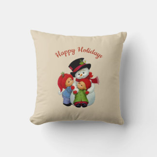 Cute Christmas Tots with Mrs Snowman Pillow