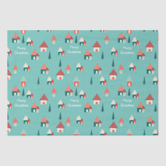 Cute Christmas Town Tissue Paper