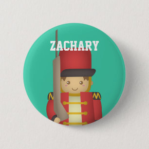 Cute Christmas Toy Soldier Boy in Red 6 Cm Round Badge