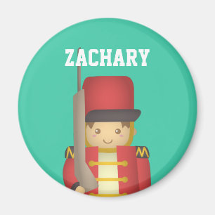 Cute Christmas Toy Soldier Boy in Red Magnet