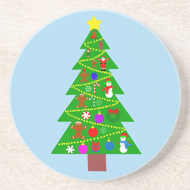 Cute Christmas Tree #1 Coaster (Front)