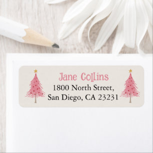 Cute Christmas Tree Blush Pink Party Napkins