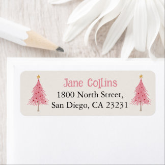 Cute Christmas Tree Blush Pink Party Napkins