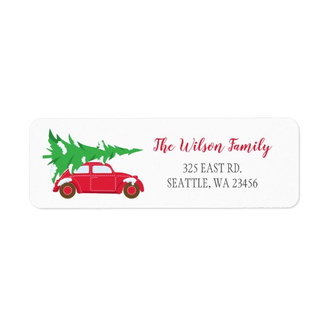 Cute Christmas Tree Car Address (Front)