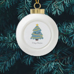 Cute Christmas Tree Ceramic Ball Ornament<br><div class="desc">This cute and funny Christmas tree in cartoon style printed on a Ceramic Ball Ornament will be perfect and originally for your Xmas Tree decoration!</div>