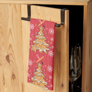 Cute Christmas Tree Cookie Baking Crew Snowflakes Tea Towel