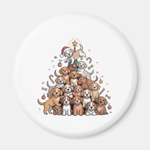 Cute Christmas Tree Dog Xmas Tree Puppy Magnet