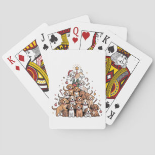 Cute Christmas Tree Dog Xmas Tree Puppy Playing Cards