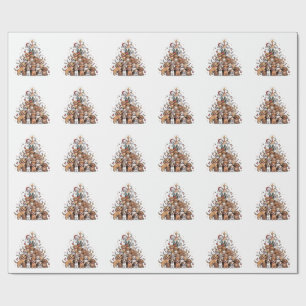 Cute Christmas Tree Dog Xmas Tree Puppy Wrapping Paper