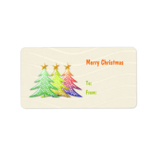Cute Christmas Tree Gift Tag Label