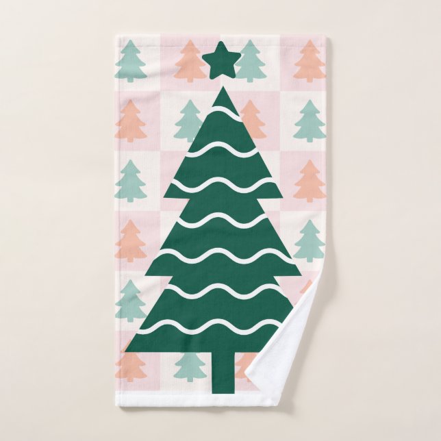  Cute Christmas Tree Holiday Design.  Hand Towel (Hand Towel)