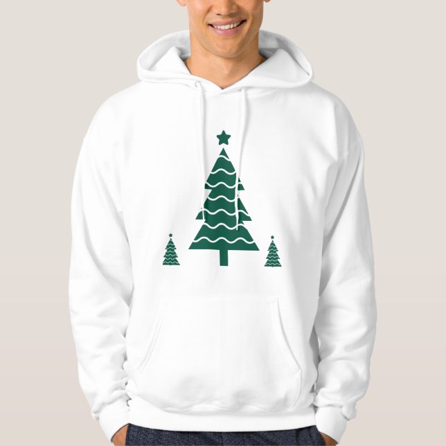  Cute Christmas Tree Holiday Design.  Hoodie (Front)