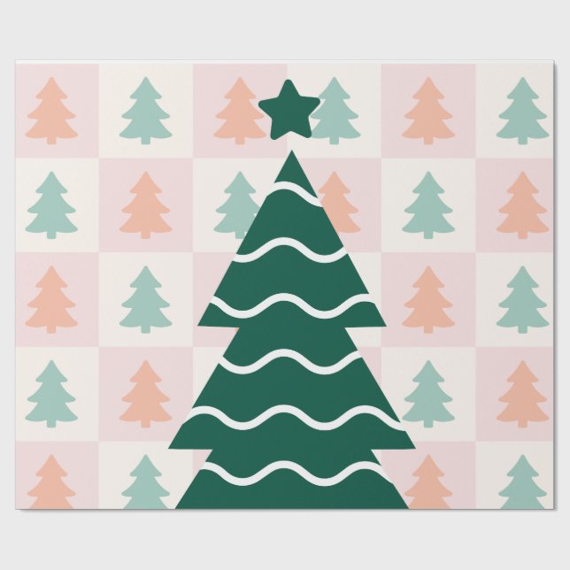  Cute Christmas Tree Holiday Design.  Wrapping Paper (Flat)