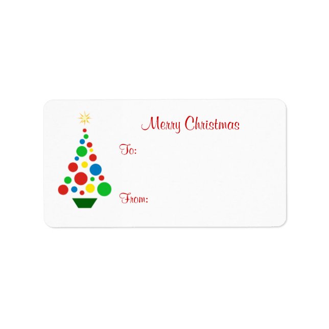 Cute Christmas Tree - Holiday Gift Tag Labels (Front)