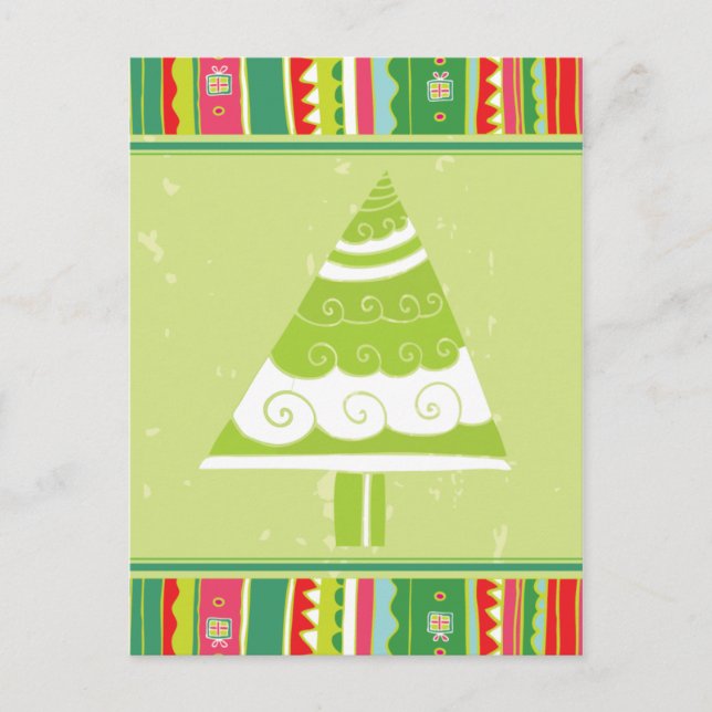 Cute Christmas Tree Holiday Postcard (Front)