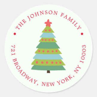 Cute Christmas Tree Holiday Return Address Sticker