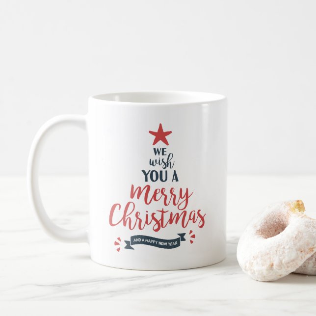 Cute Christmas Tree | Holiday Typography Mug (With Donut)