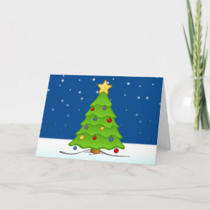 Cute Christmas Tree in Snow Holiday Card
