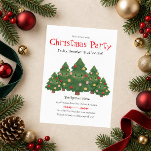 Cute Christmas Tree Party Invitation