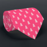 Cute Christmas tree pattern pastel and hot pink Tie<br><div class="desc">Modern and minimalist Christmas pattern.</div>