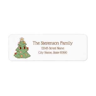Cute Christmas Tree Plant Return Address Labels
