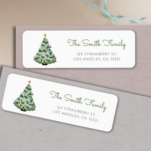 Cute Christmas Tree Return Address