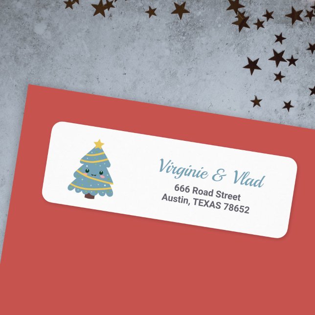 Cute Christmas Tree return address label (Cute Christmas Tree return address label)