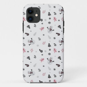 Cute Christmas Tree Snowman Candy Cane Pattern Case-Mate iPhone Case