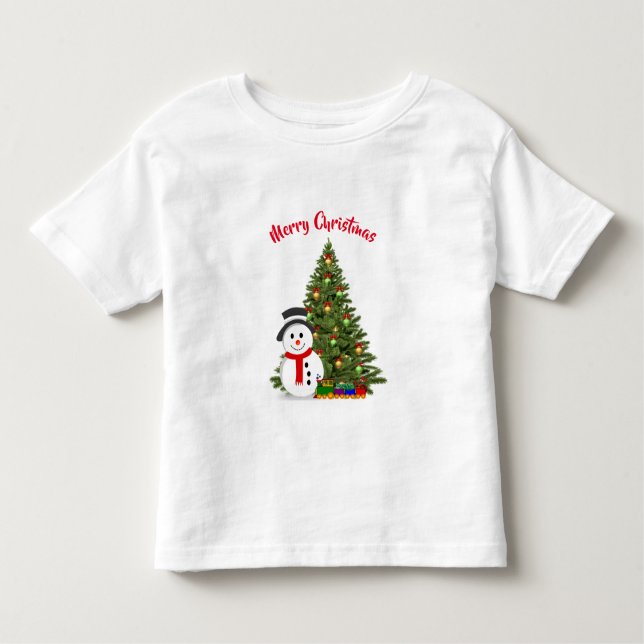 Cute Christmas Tree T-Shirt for Toddler (Front)