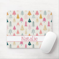 Cute Christmas Trees Blush Pink Pattern Name