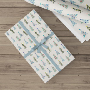 Cute Christmas trees doodle Wrapping Paper