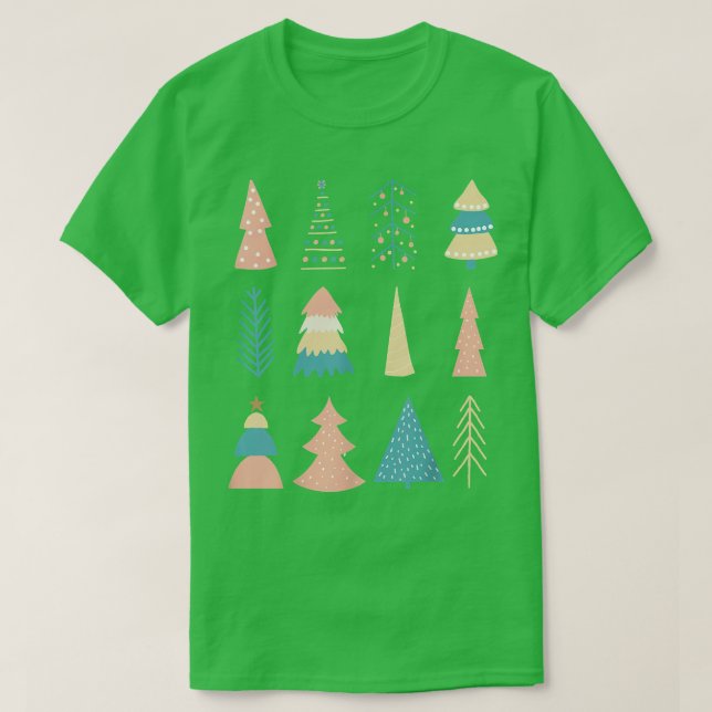 Cute Christmas Trees Holiday Merry Christmas Xmas  T-Shirt (Design Front)