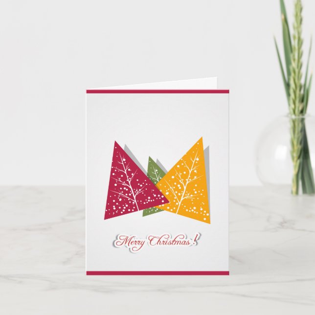 Cute Christmas Trees Merry Christmas Design Holiday Card (Front)