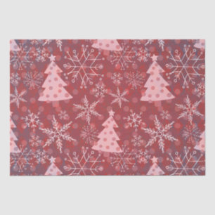 Cute Christmas Trees with Snowflakes Tissue Paper