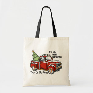 Cute Christmas Truck Tote Bag