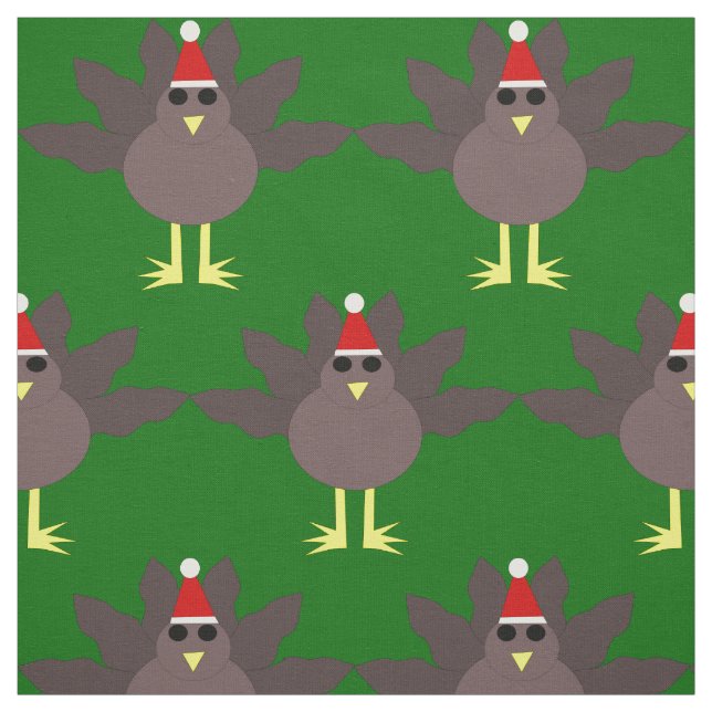 Cute Christmas Turkey Craft Fabric (Swatch)