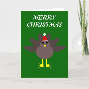 Cute Christmas Turkey Customisable Card