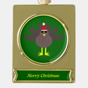 Cute Christmas Turkey Customisable Ornament
