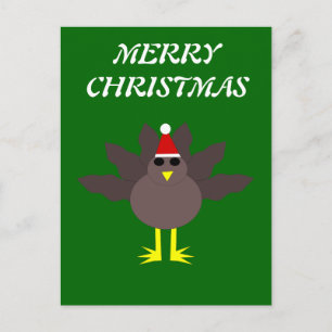 Cute Christmas Turkey Customisable Postcard