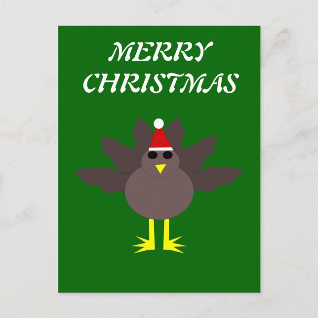 Cute Christmas Turkey Customisable Postcard (Front)