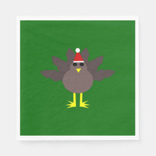 Cute Christmas Turkey Luncheon Napkins