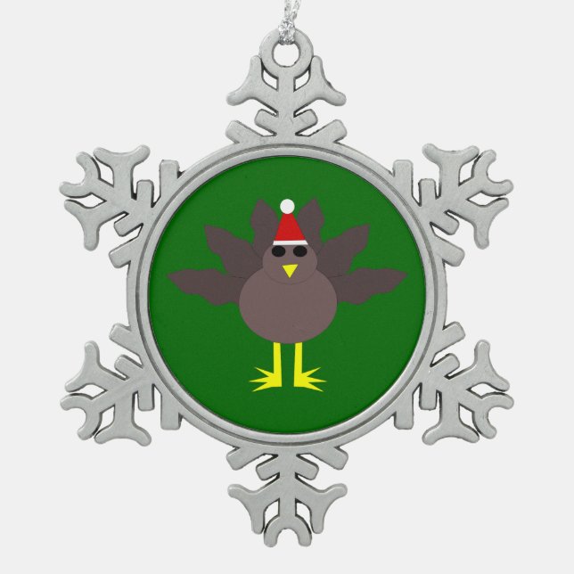 Cute Christmas Turkey Ornament (Front)
